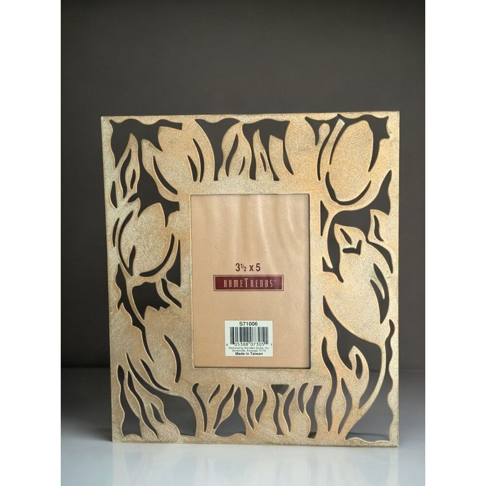 Gold Metal Tulip Pattern Picture Frame 3.5 X 5 HomeTrends